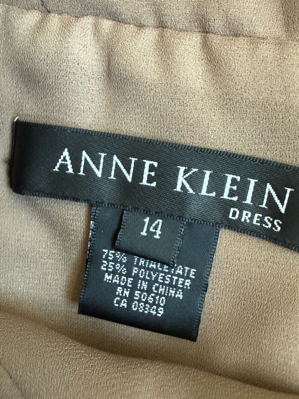 Anne Klein Chocolate Brown V-Neck Midi Dress - Picture 3 of 11